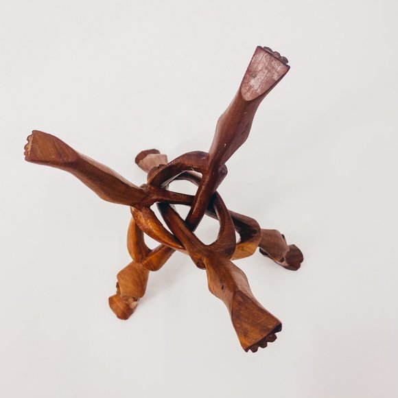 Vintage Hand Made Wooden Collapsable Sculpture Art - Picture 13 of 16